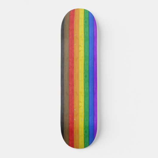 Skateboard SlipperyJoe's inclusive gay pride flag wooden blac (Recto)