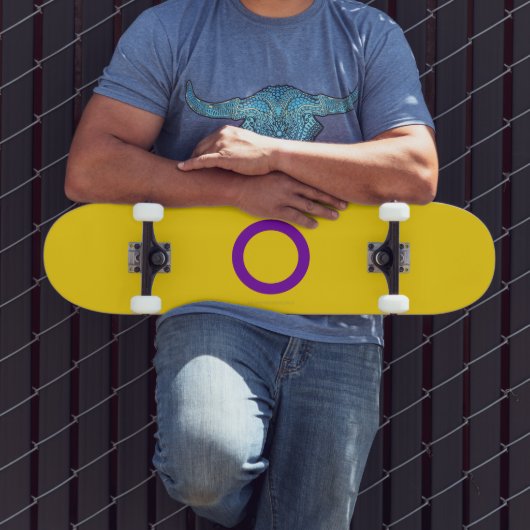 Skateboard SlipperyJoe's Intersex orgueil drapeau jaune fond (Extérieur 3)