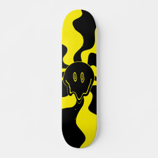 Skateboard Smile Melt Retro Noir et Jaune