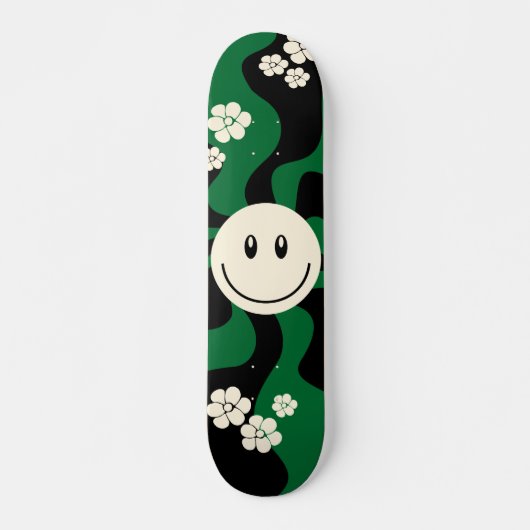 Skateboard Smile - Vert, Crème et Noir (Devant)