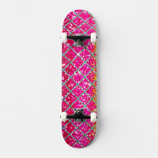 Skateboard Snakeskin rose parties scintillant (Recto)