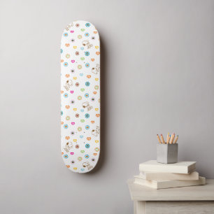 Skateboard Snoopy Colorful Hearts Motif