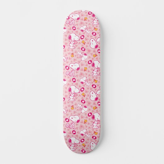 Skateboard Snoopy & Woodstock Motif Coeurs roses (Recto)