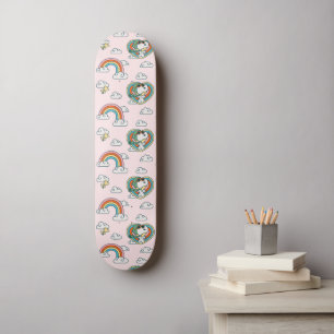 Skateboard Snoopy & Woodstock Rainbow Heart Motif