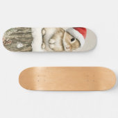 Skateboard Snowy Forest Winter Woodland Christmas Bunny Bird  (Horz)