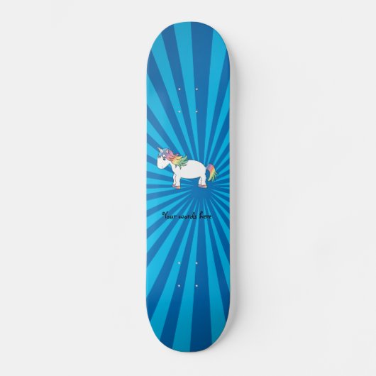 Skateboard Soleil bleu Unicorne (Recto)