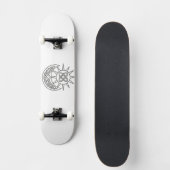 Skateboard Soleil et Lune Celtique Unisexe Magique (Recto)