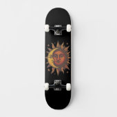 Skateboard Soleil et Lune Rétro Unisexe (Recto)