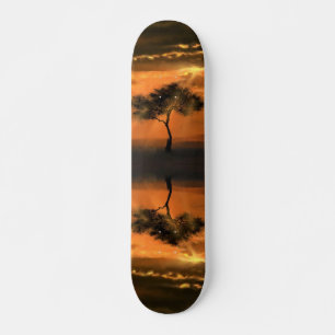 Skateboard Solitaire Tree Sunbeams - Collection d'oeuvres d'a