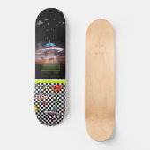 Skateboard Soucoupe volante en amusement avec des planètes (Recto)