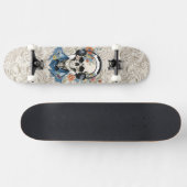 Skateboard Souriant crâne floral Écouter à l'écoute des écout (Horz)