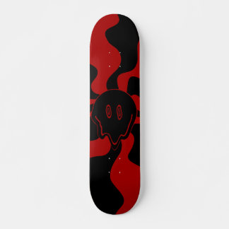 Skateboard Sourire Rouge et Noir Rétro Fondre