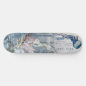 Skateboard Sous la mer Créatures aquarelle scène (Horz)