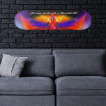 Skateboard Space Phoenix Wingspan avec votre devis<br><div class="desc">Phoenix flammé volant à travers l'espace sur un nuage de nébuleuse bleu et violet. La constellation de phoenix est constituée par le groupe étincelant d'étoiles qui couronne la tête de l'oiseau mythique. ♡ Idyllfire</div>