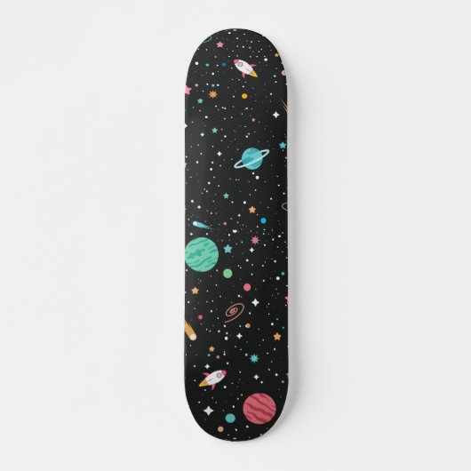Skateboard Space Rocket Ships et Planètes (Devant)