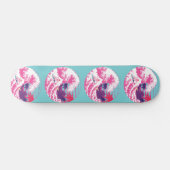 Skateboard Spaceman surfant La Grande vague rose (Horz)