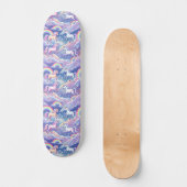 Skateboard Sparkly rainbow and unicorns on clouds (Recto)
