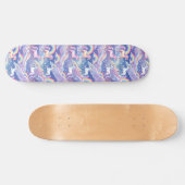 Skateboard Sparkly rainbow and unicorns on clouds (Horz)