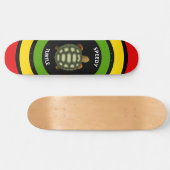 Skateboard Speedy tortoise in black, green, red & yellow (Horz)