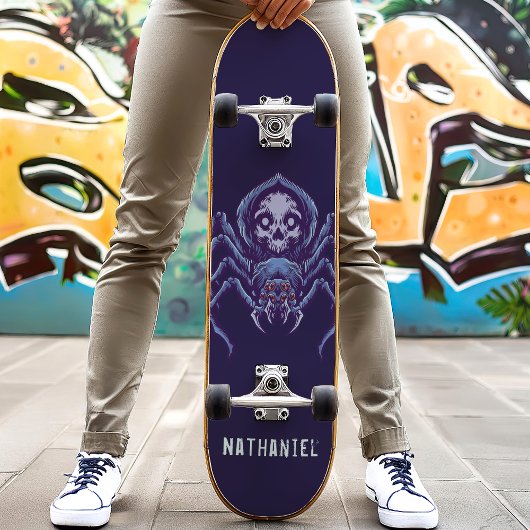 Skateboard Spider Skull Nom personnalisé