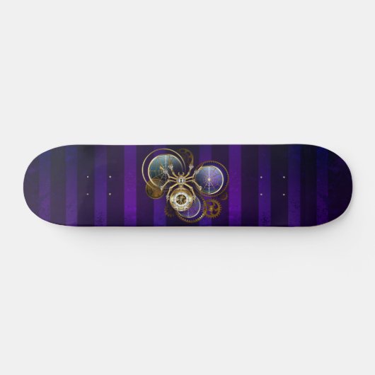 Skateboard Spider Steampunk sur Arrière - plan pourpre (Horz)