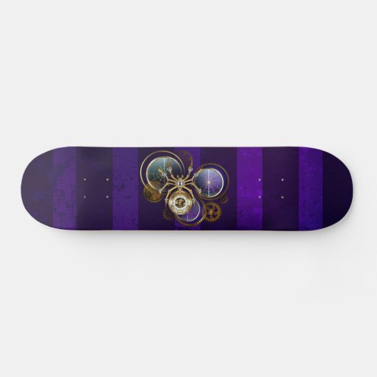 Skateboard Spider Steampunk sur Arrière - plan pourpre (Horz)