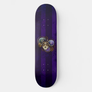 Skateboard Spider Steampunk sur Arrière - plan pourpre