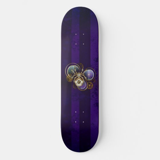 Skateboard Spider Steampunk sur Arrière - plan pourpre (Recto)