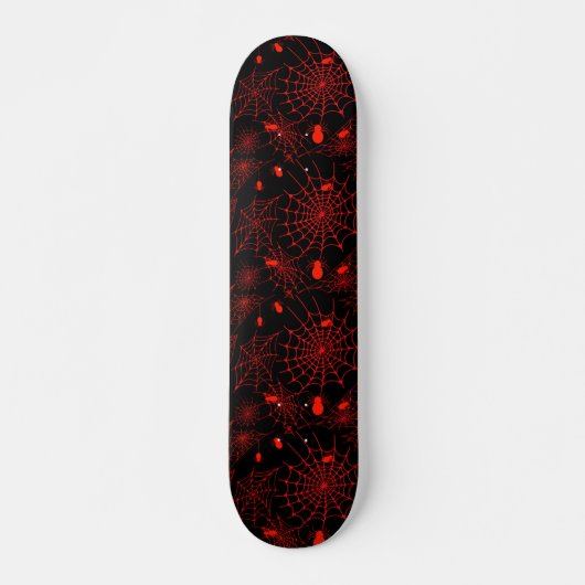 Skateboard Spiderweb avec araignées arrière - plan noir (Devant)