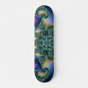 Skateboard Spirales architecturales colorées Fractal Abstrait