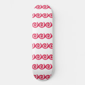 Skateboard spirales rose et rouge motif sur blanc (Recto)