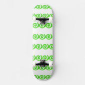 Skateboard Spiritueux vert brillant motif sur blanc (Recto)
