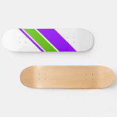 Skateboard Sportif Violet Lime Vert Course Stripes Sur Blanc (Horz)