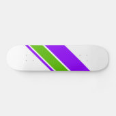 Skateboard Sportif Violet Lime Vert Course Stripes Sur Blanc (Horz)