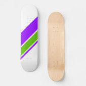 Skateboard Sportif Violet Lime Vert Course Stripes Sur Blanc (Recto)