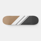 Skateboard Sporty Soft Black Light Brown White Racing Stripes (Horz)