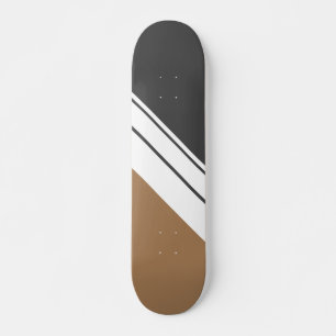 Skateboard Sporty Soft Black Light Brown White Racing Stripes