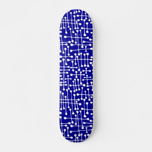 Skateboard Spots connectés - Blanc sur Dk Blue (Devant)