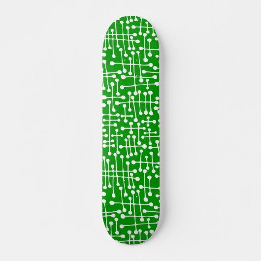 Skateboard Spots connectés - Blanc sur Dk Green (Devant)