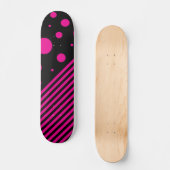 Skateboard Spots et rayures en Magenta et noir (Recto)