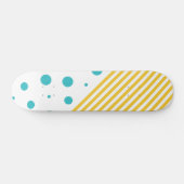 Skateboard Spots et rayures - Turquoise et Jaune (Horz)