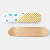 Skateboard Spots et rayures - Turquoise et Jaune (Horz)