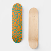 Skateboard Spotty - Orange en Turquoise (Recto)