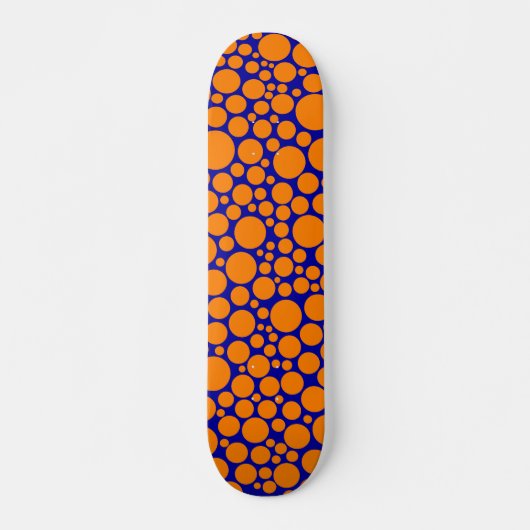 Skateboard Spotty - Orange sur Bleu foncé (Devant)