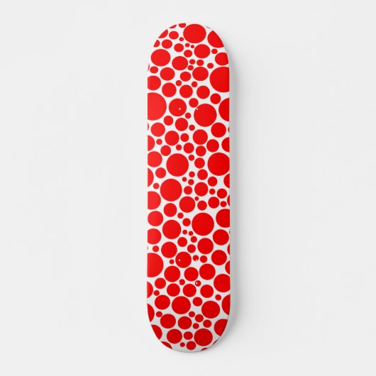 Skateboard Spotty - Rouge sur blanc (Devant)