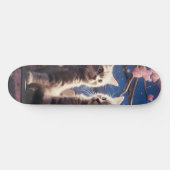 Skateboard Spring Sweet Cherry Blossoms Kittens (Horz)