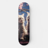Skateboard Spring Sweet Cherry Blossoms Kittens (Recto)