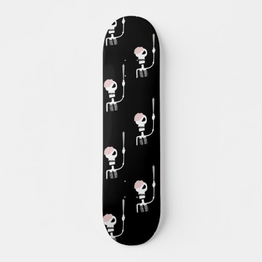 Skateboard squelette d'Halloween avec une épée (Devant)
