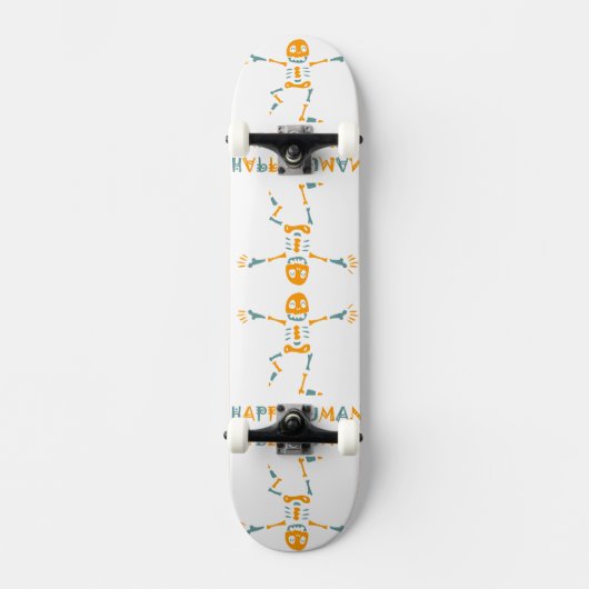 Skateboard Squelette humain heureux (Recto)