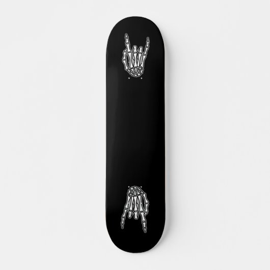 Skateboard Squelette main, roche et rouleau (Devant)